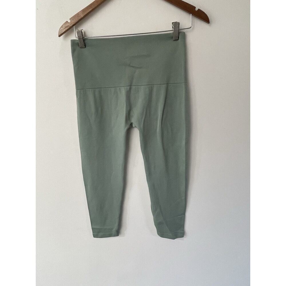 Breezies Tummy Smoothing Leggings Size XL Green Shape wear Athleisure Casual
